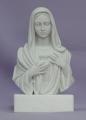  Immaculate Heart of Mary Bust in Alabaster & Resin w/White Alabaster Base, 5"H 