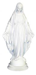  Our Lady of Grace Statue in White Alabaster w/Alabaster Base, 16.5\"H 