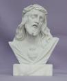  Sacred Heart of Jesus Bust in Alabaster w/White Alabaster Base, 5"H 