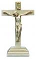  Standing Antiqued Alabaster Crucifix, 10.5" 