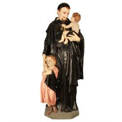  St. Vincent de Paul w/Child Statue in Fiberglass, 61\"H 