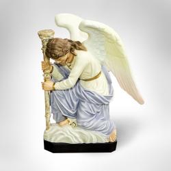  Bergama Kneeling Angel Praying Right Statue in Fiberglass, 35\"H 