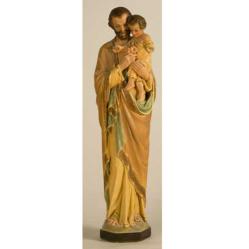  St. Joseph w/Child Statue in Fiberglass, 32\"H 