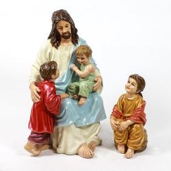  Jesus w/Children Statue in Fiberglass, 34\"H 