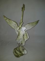  St. Michael the Archangel w/Sword Fire in Fiber Stone, 38\"H 