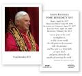  COMMEMORATIVE Holy Card - In honor of the papacy of Pope Benedict XVI 