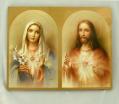  Sacred Heart & Immaculate Heart Print on a Florentine Plaque 