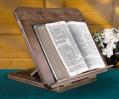  Maple Hardwood Bible Stand with Silk-Screened Bible Verse 