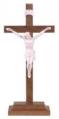  8" Block Fontanini Crucifix in Walnut Wood Without Base- Antique Ivory Corpus 