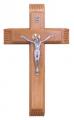  Sick Call Set 13 /14" Crucifix in Cherry Wood - Pewter Corpus 