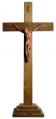  Standing Block Crucifix in Oak Wood - Removable Base - 30" ht 