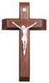 Sick Call Set 13 1/4" Crucifix in Cherry Wood - Ivory Sprayed Corpus 