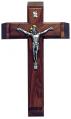  Sick Call Set 11 1/2" Crucifix in Walnut Wood - Pewter Corpus 