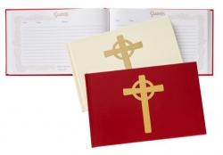  Red or Cream Guest Book: 9\" x 6\" 