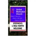  Single Sided United Methodist Church or School Post Road Sign 