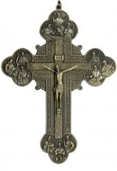  Apostles Metal Crucifix - 11 1/3\" Ht 