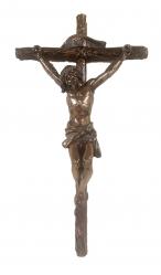  Wall Crucifix Hand-Painted in Cold Cast Bronze, 16\" 
