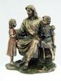  Christ w/Children Statue - Cold-Cast Bronze, 8.25"H 