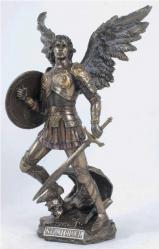  St. Michael the Archangel Statue - Cold Cast Bronze, 12 3/4\" 