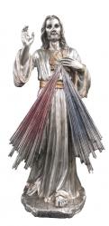  Divine Mercy Statue in Pewter Style Finish, 12\"H 