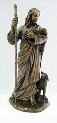  Good Shepherd Statue - Cold-Cast Bronze, 11.5\"H 