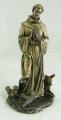  St. Francis of Assisi w/Animals Statue - Cold Cast Bronze, 12"H 