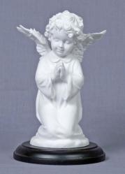 Angel Kneeling Holy Water Font in White, 6.5\" 