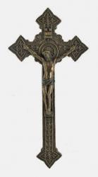  Wall Crucifix in Cold Cast Bronze, 9\" 