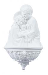  Holy Family Holy Water Font in White, 9\" 