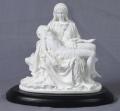  Pieta Statue in White w/Black Wood Base, 5 3/4"H 