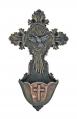  Holy Family Holy Water Font in Hand-Painted Cold Cast Bronze, 6" 