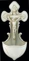  Crucifixion Holy Water Font in Antiqued Resin, 7.5" 