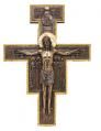  San Damiano Crucifix in Hand-Painted Cold Cast Bronze, 11" x 22" 