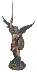  St. Michael the Archangel Statue Without the Devil - Cold Cast Bronze, 18\"H 