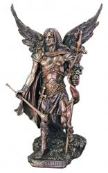  St. Gabriel the Archangel Statue - Cold Cast Bronze, 13.75\"H 