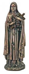  St. Theresa of Lisieux Statue - Cold Cast Bronze, 8\"H 