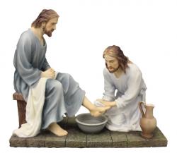  Christ Washing Feet Statue, 8.5\"H 
