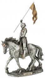  St. Joan of Arc Statue in Pewter Style Finish, 10\"H 