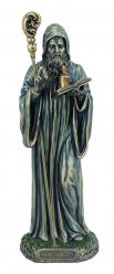  St. Benedict Statue Hand-Painted in Cold Cast Bronze, 8\"H 