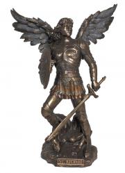  St. Michael the Archangel Statue - Cold Cast Bronze, 9\"H 