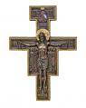  San Damiano Crucifix Hand-Painted in Cold Cast Bronze, 10" 