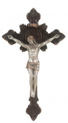  St. Benedict Crucifix w/Pewter Style Corpus & Bronze Cross, 7.75\" 