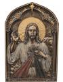  Divine Mercy Plaque in Hand-Painted Cold-Cast Bronze 