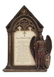  St. Michael the Archangel Photo Frame Hand - Painted in Cold Cast Bronze 