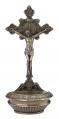  St. Benedict Crucifixion Holy Water Font Hand-Painted in Cold Cast Bronze, 9.5" 