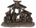  Christmas Nativity Set Hand-Painted in Cold-Cast Bronze, 11 pc (15" x 21" x 16") 
