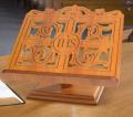  Carved Wood IHS Bible Stand 